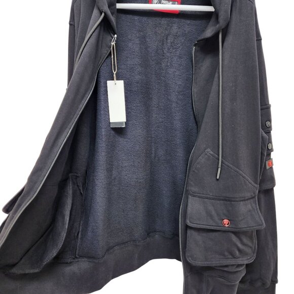 Preme Black With Multiple Utility Pockets Full-Zip Hoodie Size L - Picture 8 of 14